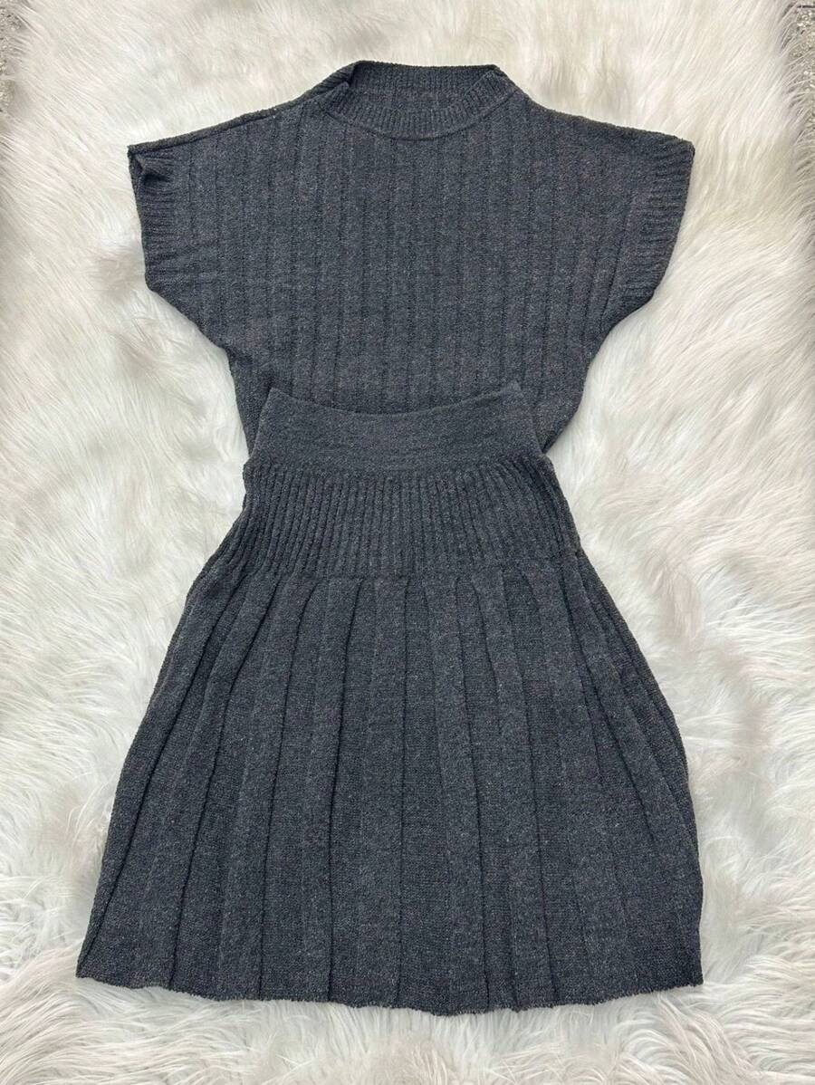 Women Sweater Co-Ords - 深灰色 - 查看 1