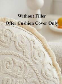 1 pieza Funda de cojín bordada con motivos florales redonda, adecuada para decoración interior, funda de almohada redonda para todas las estaciones, sin relleno