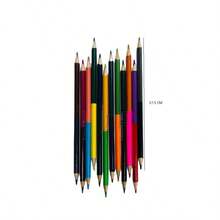 1 Paquete de lápices dúos de colores, 12 piezas y 24 colores de lápices, útiles escolar para dibujar - 1 paquete con 12piezas - Ver 3