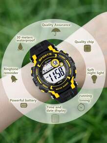 MINGRUI Popular Casual Sports Luminous Waterproof Alarm Chronograph Multi-Functional Electronic Watch For Boys, 3ATM Waterproof