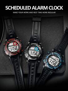 MINGRUI Popular Casual Sports Luminous Waterproof Alarm Chronograph Multi-Functional Electronic Watch For Boys, 3ATM Waterproof