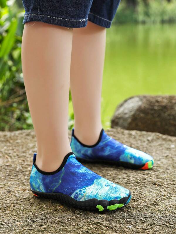 Boys' Outdoor Quick Drying Beach Swimming Shoes, With Thick Rubber Soles And Wrapped Edges, Can Prevent Kicking And Slip, Water Shoes