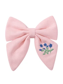1-3 piezas Nuevos clips para el cabello con bordado floral y lazo para niños, adecuados para uso diario casual, festivales y vacaciones