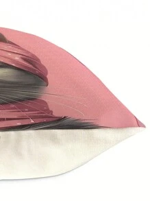1 Stück Niedliche Rosa Katzen bedruckter Leinen Kissenbezug, 45cm*45cm/17,72in * 17,72in Quadratischer Kissenüberzug, weich und bequem, geeignet für die Heimdekoration (Kissenkern nicht inbegriffen)