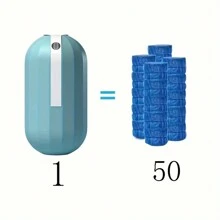 1/3件自动马桶清洁剂+50片洗衣机泡腾片，持久蓝色马桶清洁工具，适用于水箱和浴室，强力清洁，易于使用的清洁用品，家用小工具，2种类型随机发货