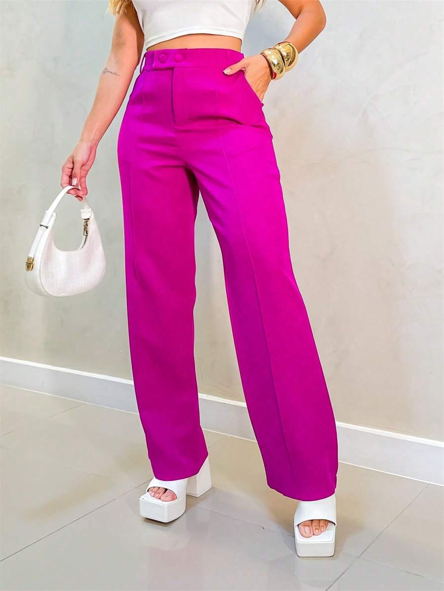 Women Pants - 紫色 - 查看 1