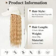 Gorras pelucas con extensiones de cabello ondulado y rizado estilo bob corto, alas ajustables con extensiones cortas, pelucas sintéticas de reemplazo de cabello para mujeres - Champán - Ver 3