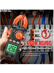 SNAKOL SK-218數字鉗式電流表，DC/AC 600A，5000計數萬用表，安培計，電壓測試儀，汽車HZ電容NCV歐姆測試 - 黑色 - 查看 3