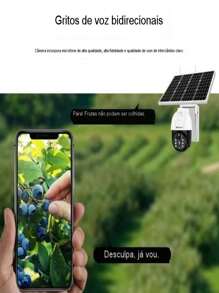 Camera de Segurança Solar Externa Full HD com Painel Solar Energia Solar Wifi Ip66 Visão Noturna Resistente Prova d'água - Branco - Visão 9