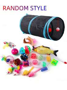 1set Random Cat Track Set Blind Box, Cat Activity Play Set, Indoor Cat Chasing & Exercise Toys - Multicolor - View 3