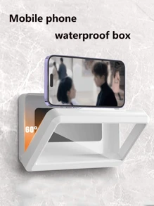 1/2PCS 淋浴手机支架防水可触摸淋浴手机支架外壳适用于浴室厨房墙壁兼容 iPhone 15 14 13 12 11 Pro Max XS XR 最大 6.8 英寸防水防雾触摸屏淋浴配件壁挂式适用于看电视、上厕所或淋浴