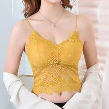 Ladies Lace Camisole Tank Top Summer Cool Beach Top - Amarillo - Ver 1