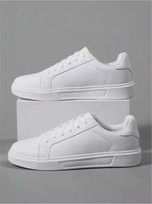 36-45 男女款休闲时尚运动鞋，高品质轻质软底学生滑板鞋，防滑耐用 - 白色 - 查看 8