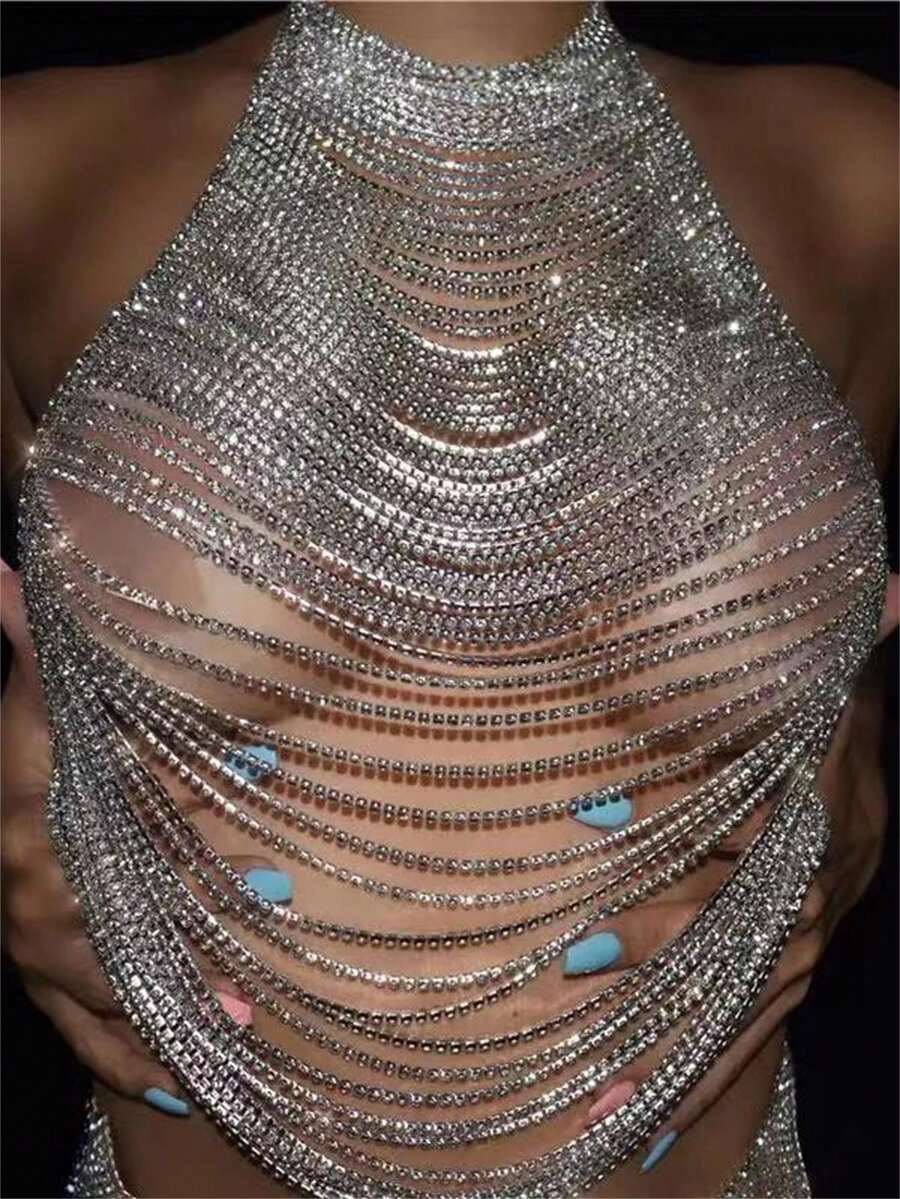 奢華多層流蘇鑽石胸鏈 - 胸鏈 - 查看 1