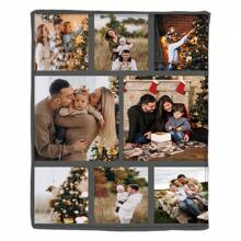 1pc Personalised Flannel Blanket With Multiple Photos, HD Print Custom Photo Blanket, Commemorative Blanket, Great Holiday Gift Cozy,Soft,Warm,Comfortable Custom,Unique,Personalized Ideal Gifts For Him Her,Boyfriend,Girlfriend,Mom,Dad,Family,Friends,Pets For Anniversaries,For Valentine's Day,For Mother's Day,For Birthdays,For Children's Day,For Father's Day,For Graduation,For Weddings,For Housewarming,For Christmass Sofa,Bed,Car,Bedroom,Living Room