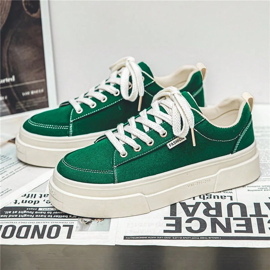 Giày thể thao vải canvas phong cách Hàn Quốc dành cho nam giới và học sinh - màu xanh lá - Xem 1