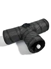 1 Đường hầm cho mèo có thể gấp gọn nhiều kích cỡ, chất liệu in, đồ chơi tương tác cho mèo chơi trong nhà - màu đen - Xem 11