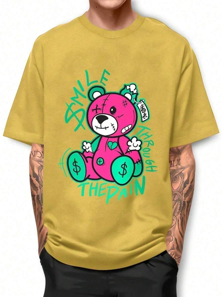 Men T-Shirts - 黃色 - 查看 1