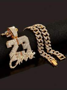 1個幸運數字23男士項鍊，嘻哈風情侶項鍊，節日送禮給家人和朋友的禮物 - 數字23 - 查看 16