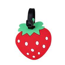 2pcs Cute Strawberry Banana Creative PVC Soft Rubber Luggage Tag Bag ID Label Travel Essentials For Travel Backpack Travel Bag Luggage Suitcase Travel Gear Back To School - Multicolor - View 3