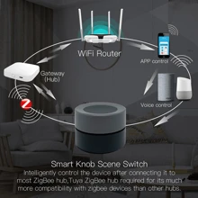 Tuya ZigBee Smart Home Scene Switch Knob Dimmer Light Bulb Wireless Remote Button Controller Scenario Battery Powered APP - Black - View 12