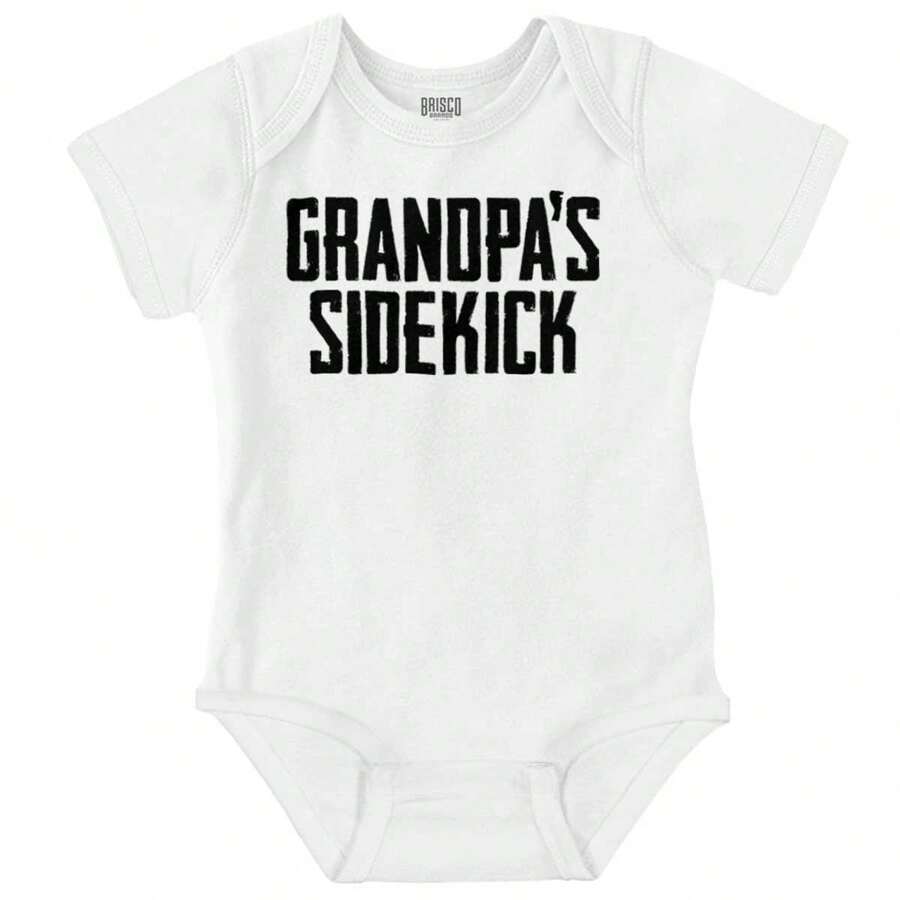 Baby Boy Grandpa Sidekick Cute Funny Grandkids Romper Brisco Brands