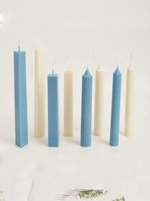 三角方形条纹圆形长杆蜡烛塑料模具DIY自制香薰蜡烛制作套件亚克力PC模具套件家居装饰 - 彩色 - 查看 5