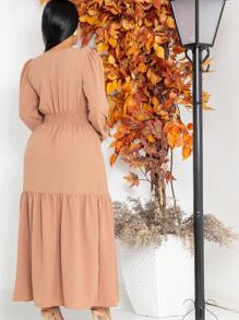 Women Dresses - 卡其色 - 查看 2