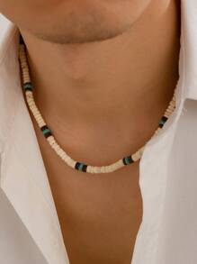 1pc Vintage Coconut Shell & Wooden Beads Strand Necklace/Boho Style Unique Necklace/Men Wooden Beads Surf Necklace For ETSY Scene Jewelry Gift - Beaded Necklace - View 17