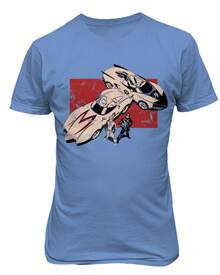 New Graphic Shirt Anime Racer X Speed Manga Men's T-Shirt - Carolina Blue - View 2