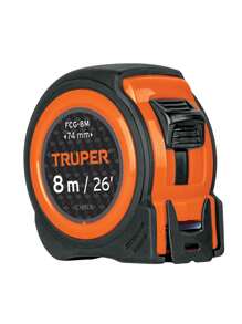 Flexómetro Compacto, Con Grip, 8 M, Cinta 25 Mm,truper 12774 - Rojo - Ver 1