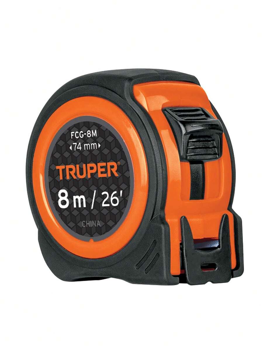 Flexómetro Compacto, Con Grip, 8 M, Cinta 25 Mm,truper 12774 - Rojo - Ver 1