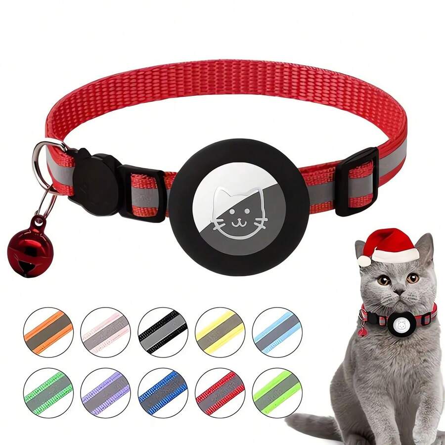 Collar para gato, collar reflectante para gatito con soporte para etiqueta de identificación y campana para gatos machos y hembras - Multicolor - Ver 1