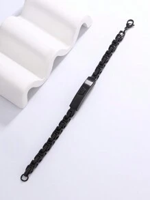 1pc Minimalist Black Crown Stainless Steel Bracelet