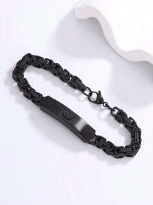 1pc Minimalist Black Crown Stainless Steel Bracelet