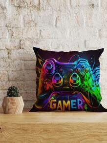 1 Stück & 4 Stücke Gaming Controller Thematische dekorative Kissenbezüge, Traum für Männer, geeignet für Auto, Zuhause, Schlafzimmer, Wohnzimmer (Innenkissen nicht enthalten)