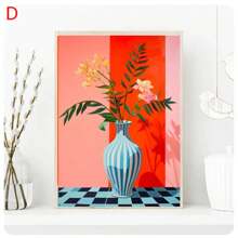1pc  Abstract Colorful Cactus Flower Vase Still Life Canvas Painting, Modern Poster Print, Wall Art Botanical Living Room Home Decor  No Frame - Green - View 27