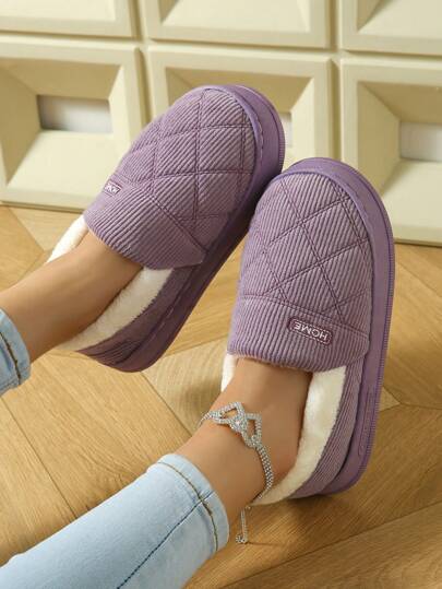 Chinelos de Casa de Inverno para Mulheres, Novos Chinelos de Pós-parto com sola grossa e decoração de bola de pelo, Sapatos Internos Antiderrapantes