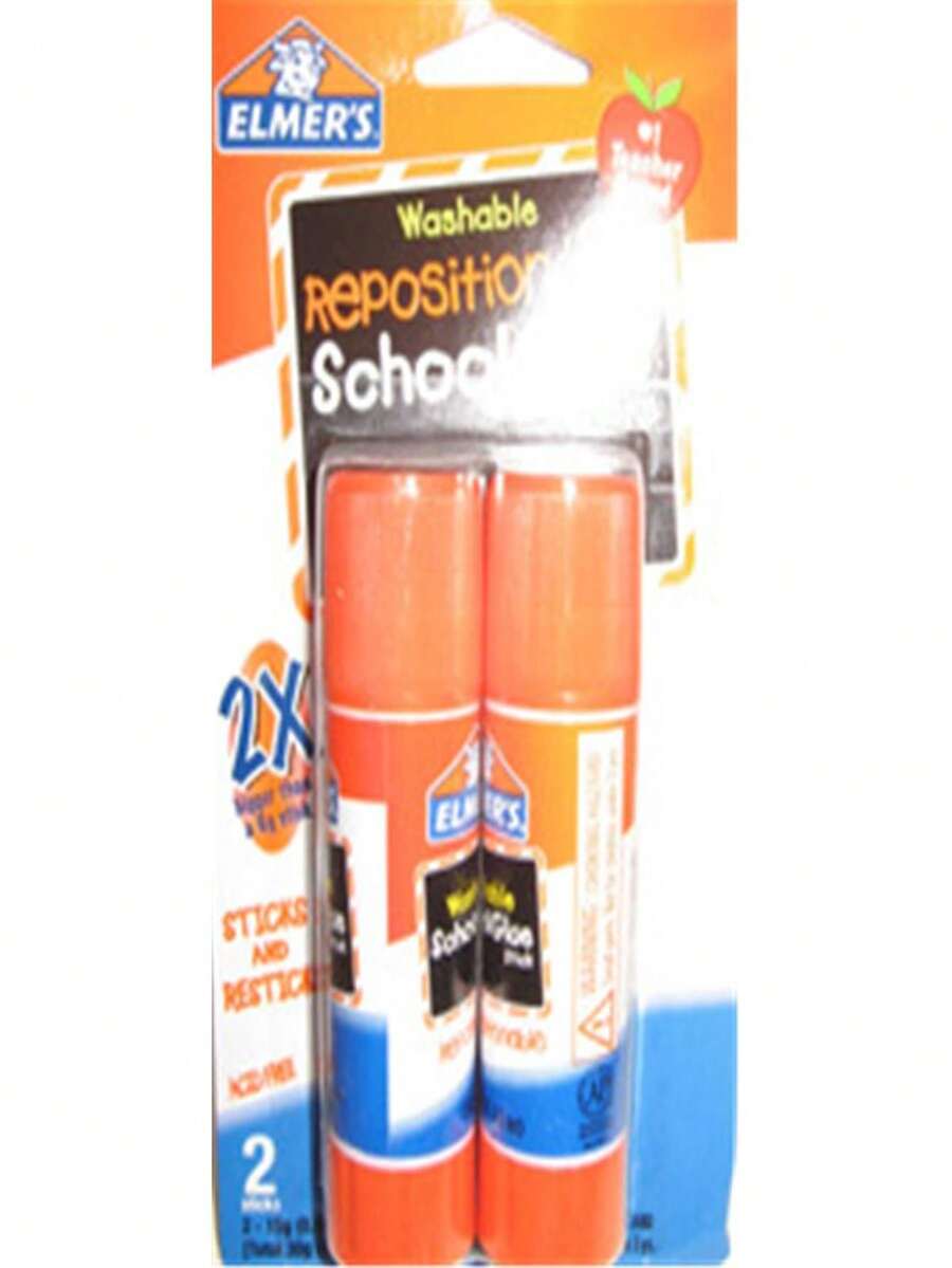 Elmers E627 Repositional Glue Stick - 0.7 Oz., 2 Pack - Multicolor - View 1