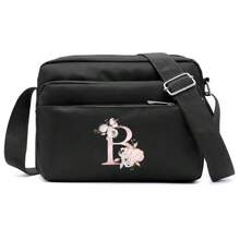 Bolso De Hombro Para Mujer Con Patrón De Letras, Elegante Y Conveniente Para Actividades Al Aire Libre Bolso De Teléfono Bolso Mensajero Bolsa De Varias Capas Monedero Para Mujer Útiles Escolares Para La Habitación De Residencia Universitaria Bolsa Vintage Estilo Bandolera Correa Geométrica Bolso Cruzado En El Pecho Para Mujeres Regalo