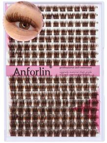 192 Cluster Brown Lash Clusters Eyelash Extension  Individual Lash Clusters   D Curl   0.07 D  Handmade  Grafting  Lash Clusters  Individual  False  Eyelashes   Wispy   DIY  Long-Lasting   Eyelashes  Extensions