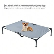 La cama de perro elevada es adecuada para camas plegables elevadas transpirables y a prueba de humedad para perros grandes, medianos y pequeños. - Gris - Ver 5