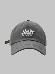 1pc Women's Colorful Embroidered Baseball Cap With 'Heart' Letter, Fashionable Design, Spring And Summer Sunshade Cap