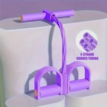 1pc Pedal Resistance Band, Multi-Functional Leg Stretcher Exercise Equipment For Home - Purple - View 4