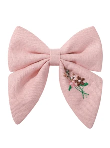 1-3 piezas Nuevos clips para el cabello con bordado floral y lazo para niños, adecuados para uso diario casual, festivales y vacaciones