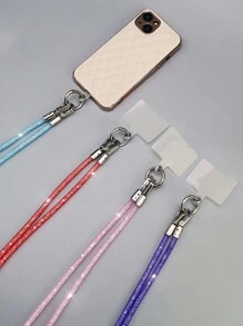 Nouveau sac bandoulière multifonctionnel avec strass, longue bandoulière amovible, pratique et élégant pour hommes et femmes. Design maille, cadeau idéal pour mère, famille, amis, anniversaire, vacances, accessoire de téléphone - Multicolore - Voir 9