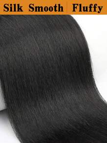 Extensiones de cola de caballo de dibujo con cordón, larga y recta, cola de caballo falsa suave y natural, pieza de cabello sintético resistente al calor, fácil de sujetar - Marrón oscuro - Ver 2
