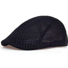 1pc Men's Mesh Forward Hat, Summer Fashionable Breathable Beret Cap, Outdoor Sun Protection Leisure Cap, Suitable For Spring And Autumn Travel, Tourism, Beach Party