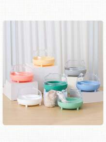 1 pieza de baño y aseo para hámsters con base clara y ventana visible que incluye alfombrilla antideslizante, diseño antivuelco y antifugas; adecuado para bañeras y áreas de inodoro fijas para varios hámsters como Pudding, Tri-Lines, Milk Tea, Silver Fox y Golden Sable; también puede servir como un tazón de alimentación para animales pequeños de hasta 15 libras, como conejos y gatitos.