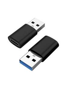 1 pieza Convertidor de USB a Tipo-C, adecuado para convertir interfaces Tipo-C a interfaces USB en dispositivos móviles y de computadora - Negro - Ver 13